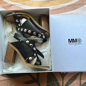 Maison Martin Margiela Black Studded Sandals